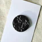 Black Stoneware Buttons with Stars