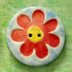 Large Flower Button – Red, Yellow & Blue