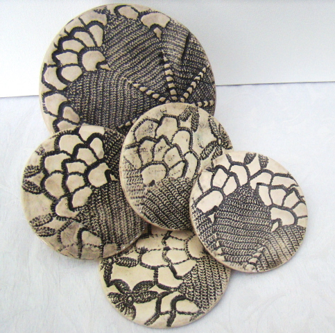 Coaster/Trivets - Black or Blue Lace on White