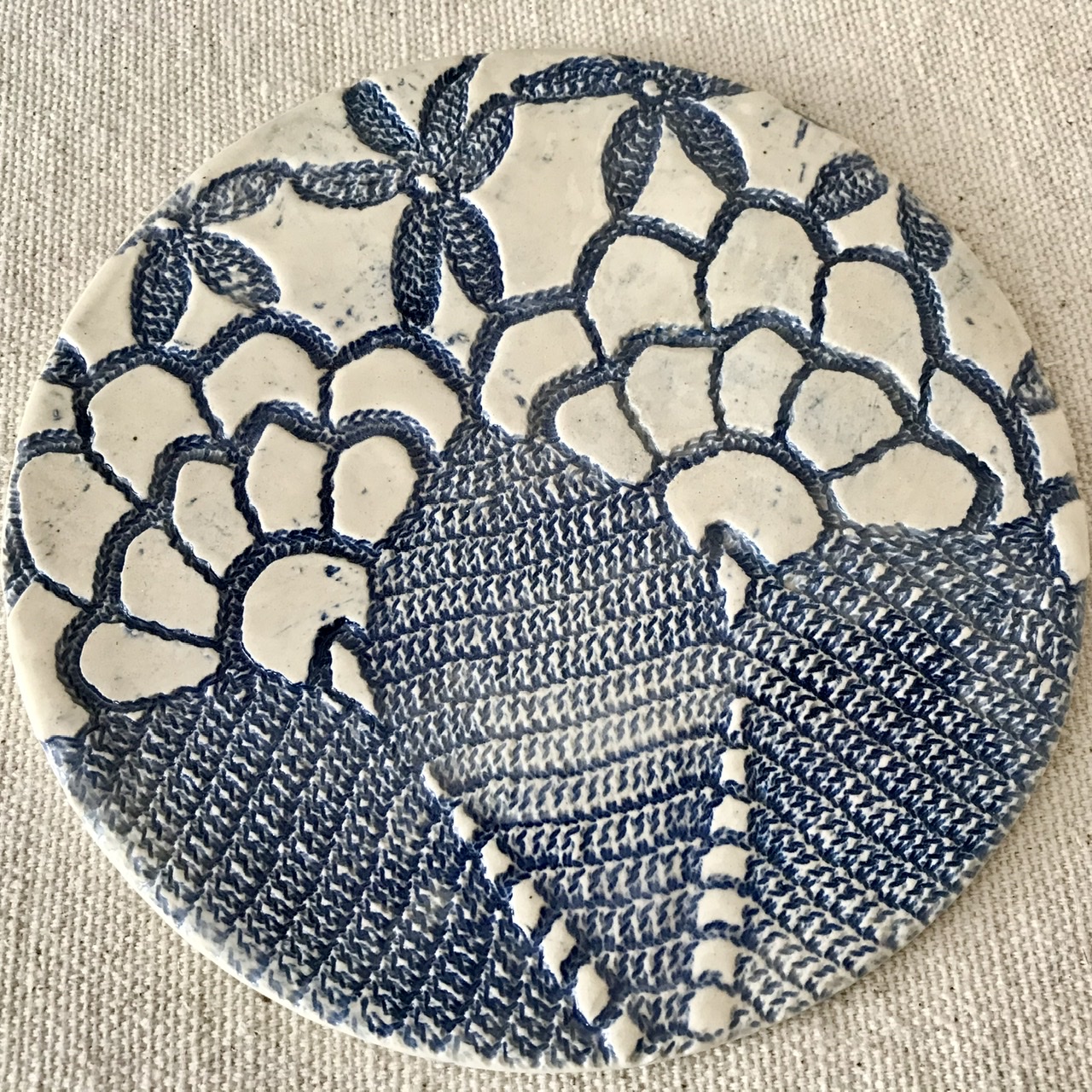 Coaster/Trivets - Black or Blue Lace on White