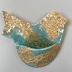 Bird Shaped Wall Pocket (Blue & Gold)